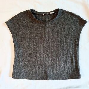 Gray Ribbed Women's Top